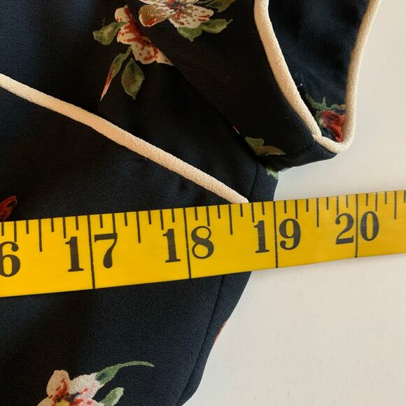 DW3 DAVID WARREN Dress‎ 8 Vintage Mandarin Floral Back Slit Cream Piping Lined - Picture 13 of 14